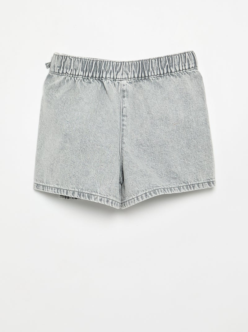 Kurzer Denim-Rock-Short mit Schleifen Grau - Kiabi