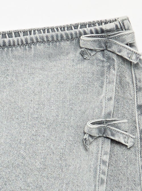 Kurzer Denim-Rock-Short mit Schleifen - Kiabi