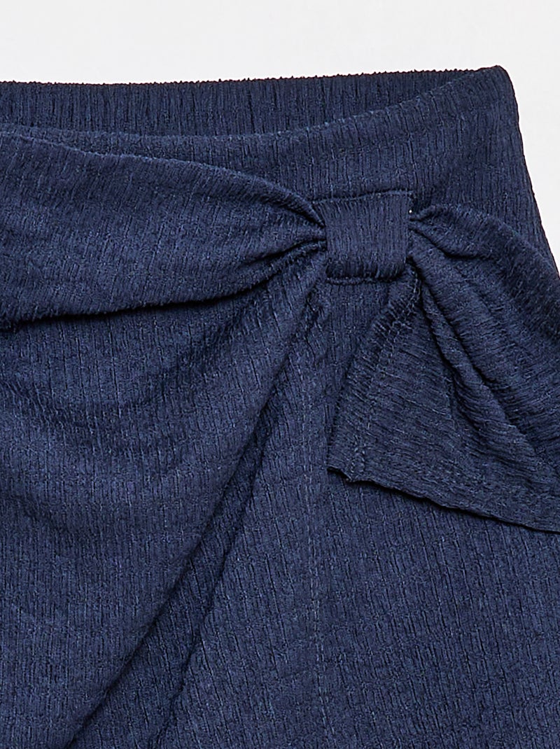 Kurzer, einfarbiger Jupe-Short aus leichtem Strick Marineblau - Kiabi