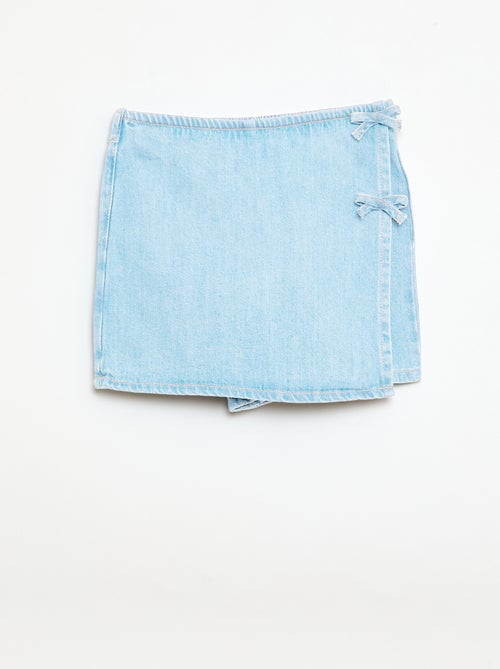 Kurzer Jeans-Rock-Short mit Schleifen - Kiabi