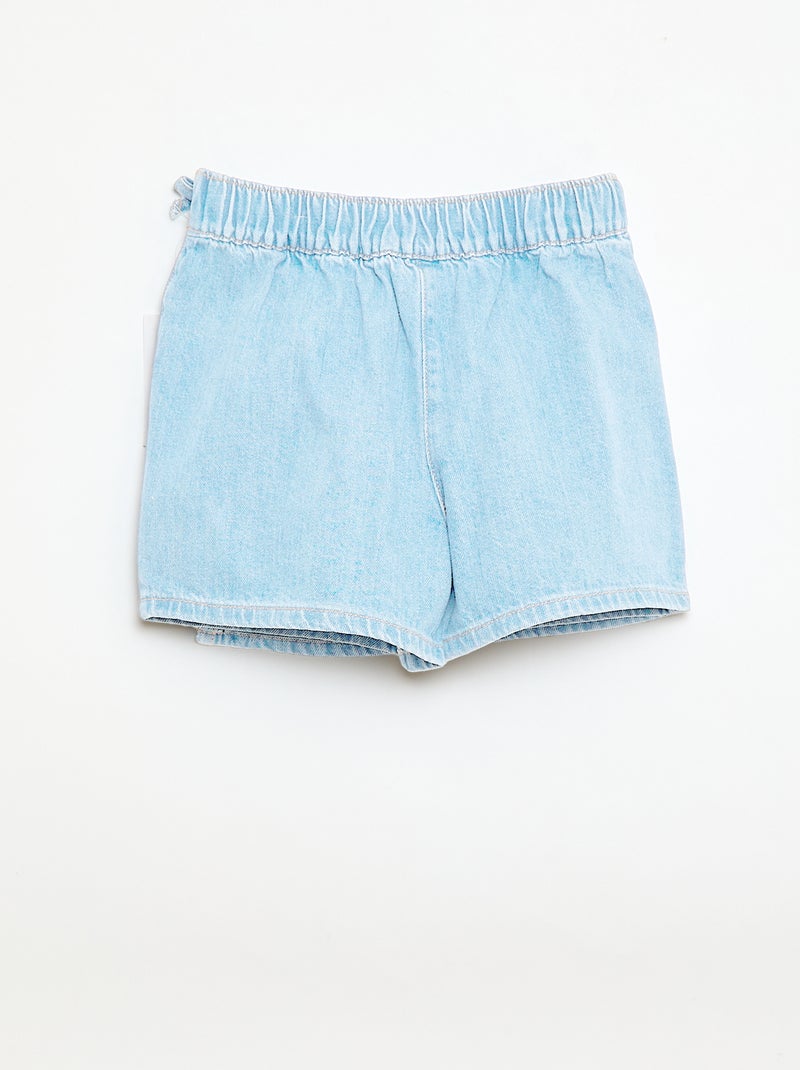 Kurzer Jeans-Rock-Short mit Schleifen Blau - Kiabi