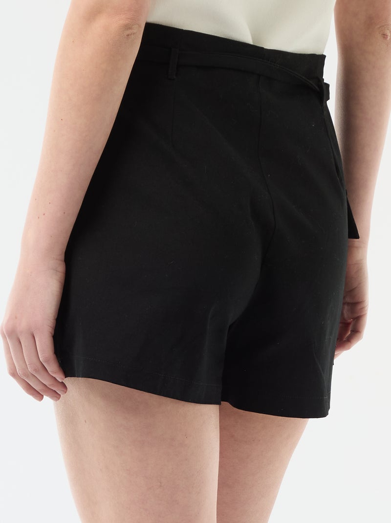Kurzer Jupe-Short mit Gürtel Schwarz - Kiabi