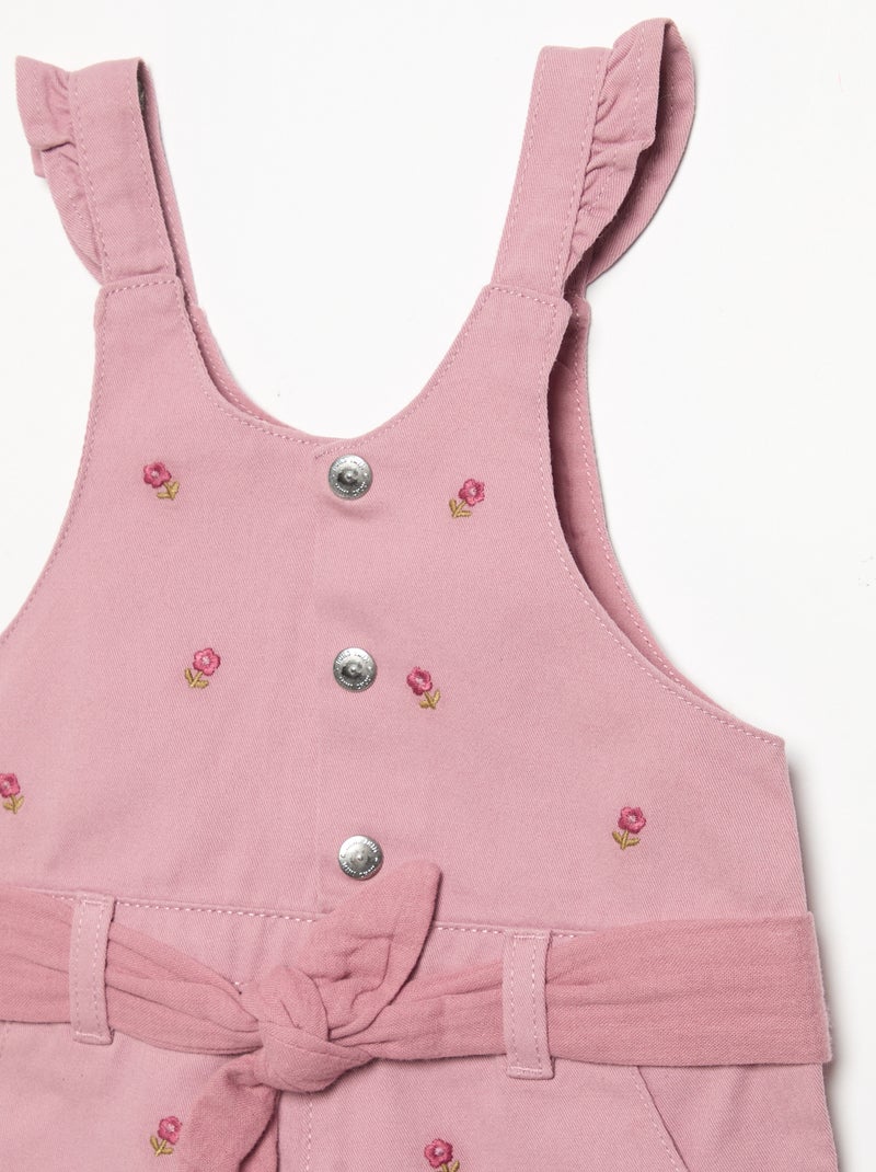 Kurzer Overall mit Stickereien Rose - Kiabi