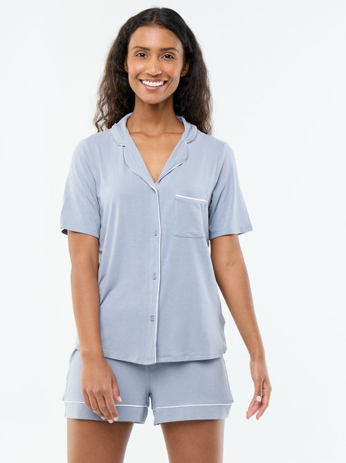 Kurzer Pyjama aus melierter Viskose - 2-teilig - Kiabi