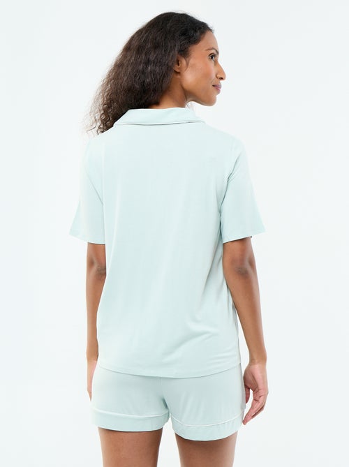 Kurzer Pyjama aus melierter Viskose - 2-teilig - Kiabi