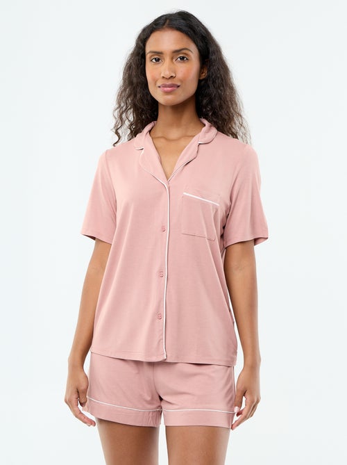 Kurzer Pyjama aus melierter Viskose - 2-teilig - Kiabi