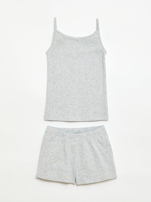 Kurzer Pyjama-Set mit Trägertop und gemusterten Shorts – 2-teilig - Kiabi