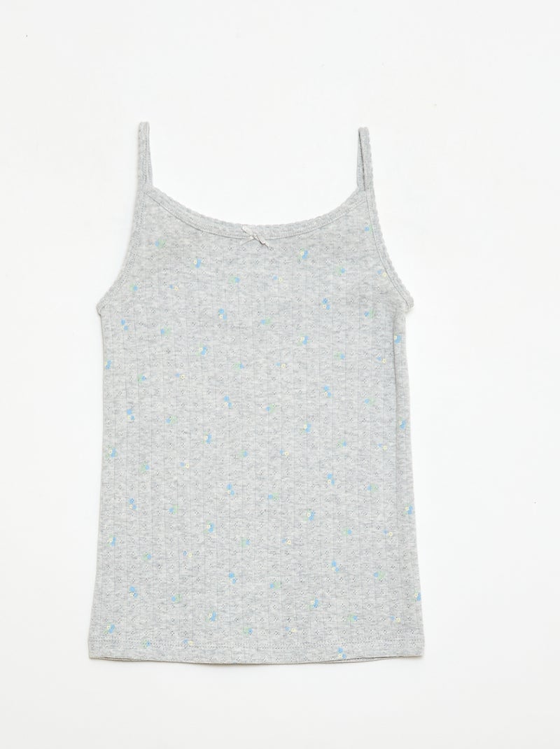 Kurzer Pyjama-Set mit Trägertop und gemusterten Shorts – 2-teilig Grau - Kiabi