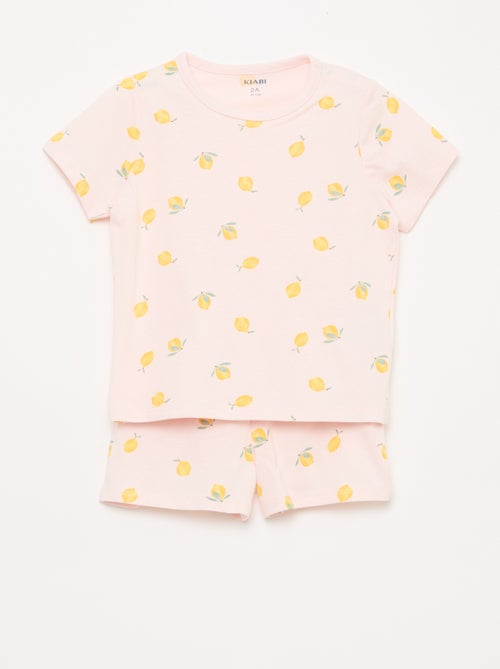 Kurzer Pyjama-Set T-Shirt + Shorts - 2-teilig - Kiabi