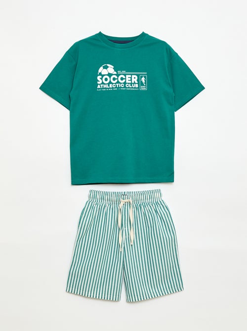 Kurzer Schlafanzug: T-Shirt und Shorts – 2-teilig - Kiabi
