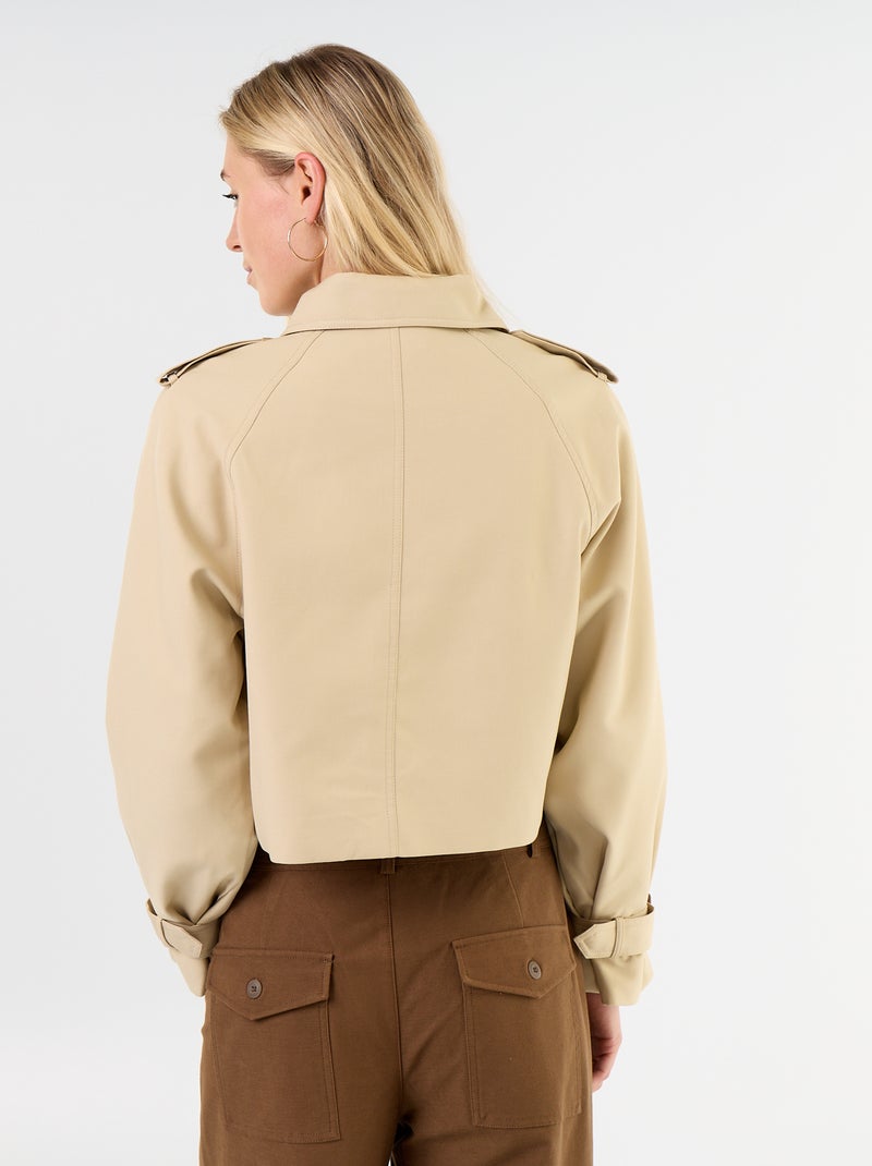 Kurzer Trenchcoat aus Baumwolle Beige - Kiabi