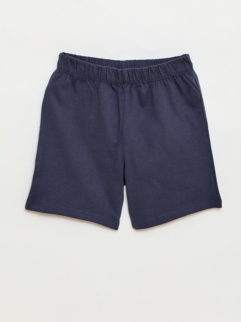Kurzes 2-teiliges Pyjama-Set: T-Shirt und Shorts Blau - Kiabi