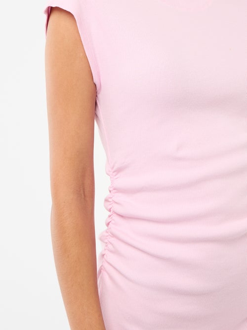 Kurzes ärmelloses Rippstrickkleid - Kiabi