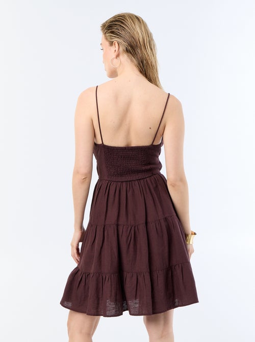 Kurzes, einfarbiges Kleid mit schmalen Trägern - Kiabi