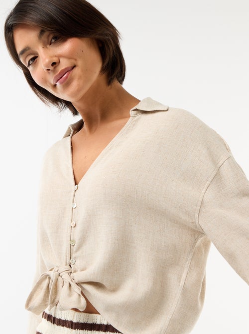 Kurzes Oversize-Hemd zum Binden - Kiabi Kurzes Oversize-Hemd zum Binden - Kiabi
