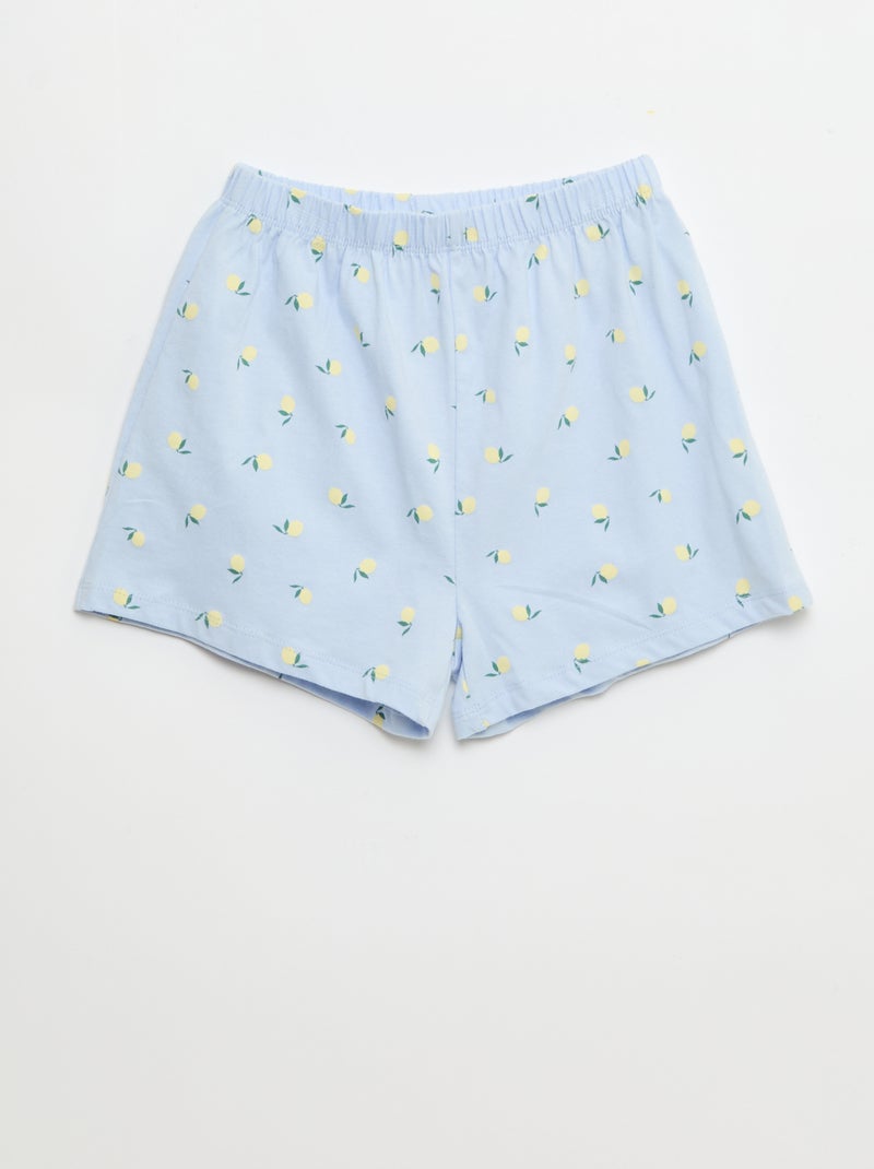 Kurzes Pyjama-Set – 2-teilig Blau - Kiabi