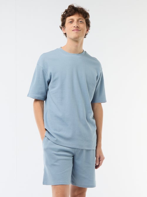 Kurzes Pyjama-Set aus Waffelpiqué - 2-teilig - Kiabi