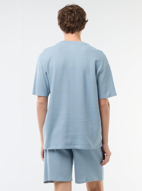 Kurzes Pyjama-Set aus Waffelpiqué - 2-teilig - Kiabi