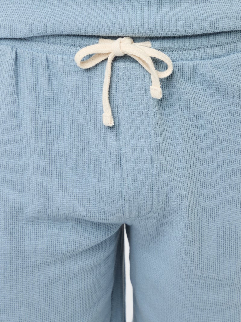 Kurzes Pyjama-Set aus Waffelpiqué - 2-teilig Blau - Kiabi