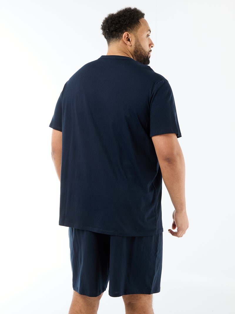 Kurzes Pyjama-Set T-Shirt + Shorts - 2-teilig Blau - Kiabi