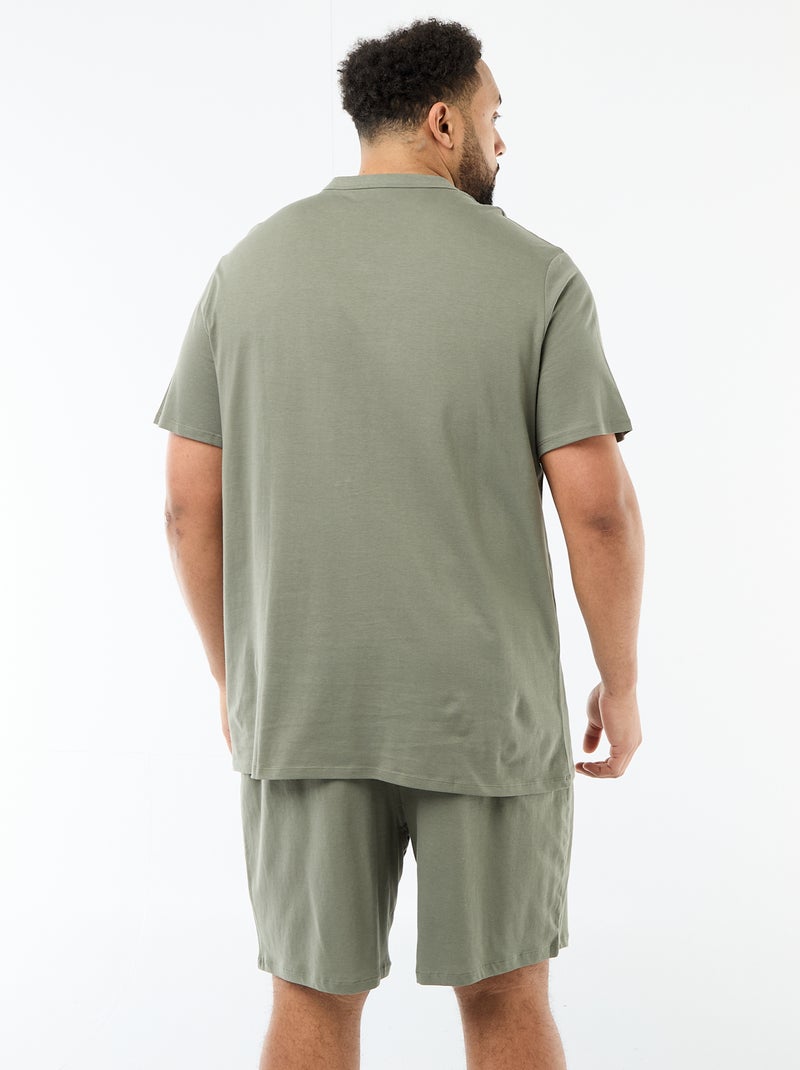 Kurzes Pyjama-Set T-Shirt + Shorts - 2-teilig Grün - Kiabi