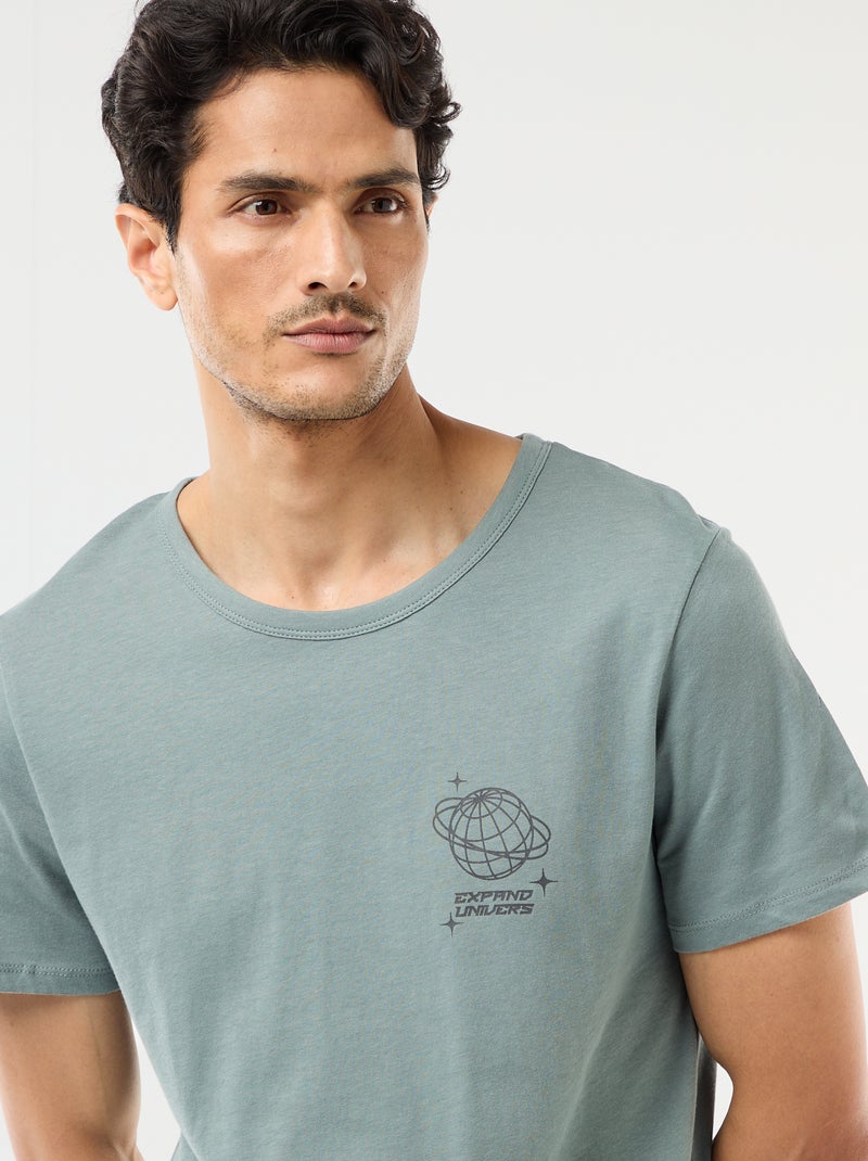 Kurzes Pyjama-Set: T-Shirt + Shorts – 2-teilig Blau - Kiabi