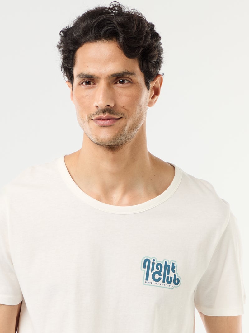 Kurzes Pyjama-Set: T-Shirt + Shorts – 2-teilig Weiß - Kiabi