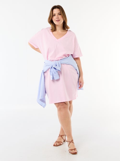 Kurzes T-Shirt-Kleid mit kurzen Ärmeln - Kiabi