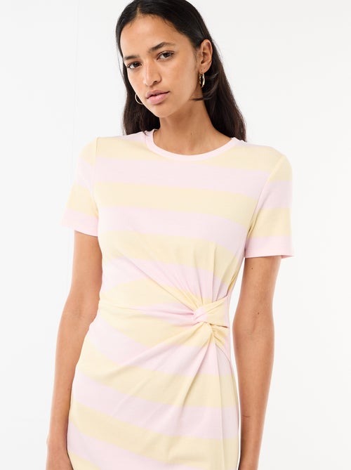 Kurzes T-Shirt-Kleid mit Zierknoten - Kiabi Kurzes T-Shirt-Kleid mit Zierknoten - Kiabi