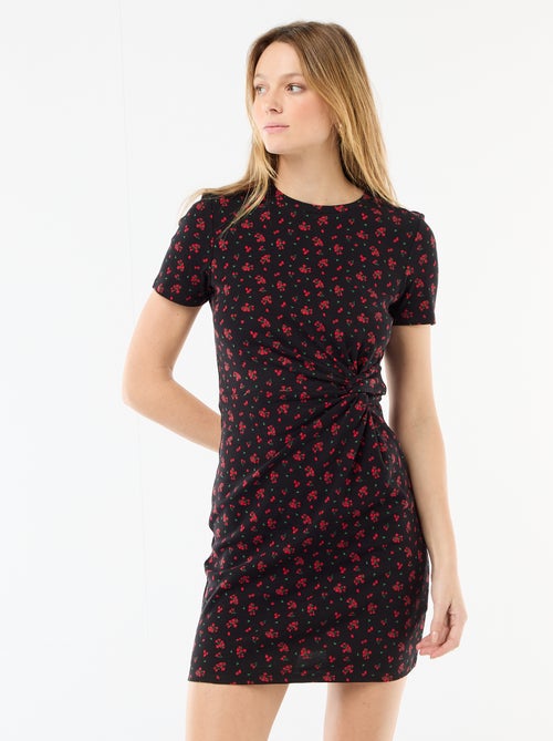 Kurzes T-Shirtkleid mit Zierschleife - Kiabi