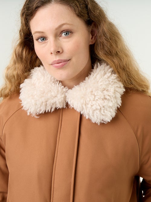 Kurzjacke mit Kragen in Lammfell-Optik - Kiabi