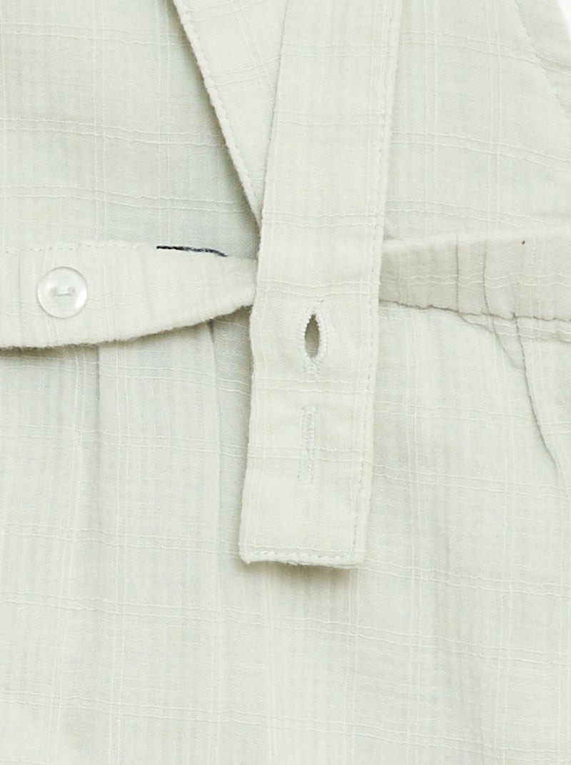Kurzoverall aus Baumwoll-Doppelgaze Blau - Kiabi