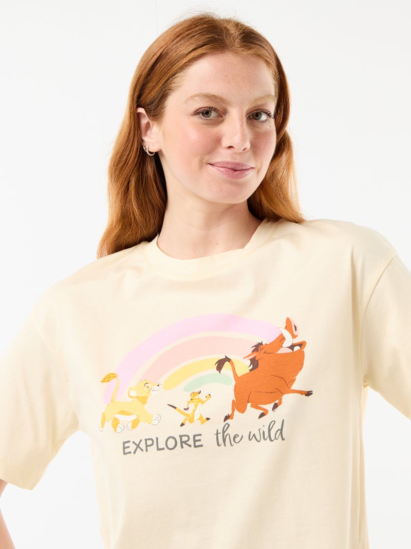 Kurzpyjama mit 'Simba'-Print – 2-teilig GELB - Kiabi