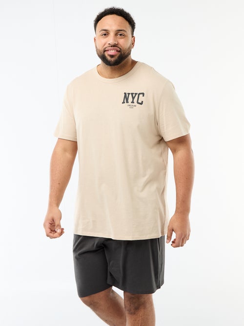 Kurzpyjama-Set T-Shirt + Shorts - 2-teilig - Kiabi