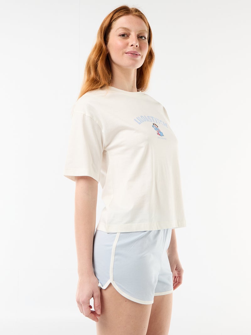 Kurzpyjama 'Stitch' – 2-teilig Weiß - Kiabi