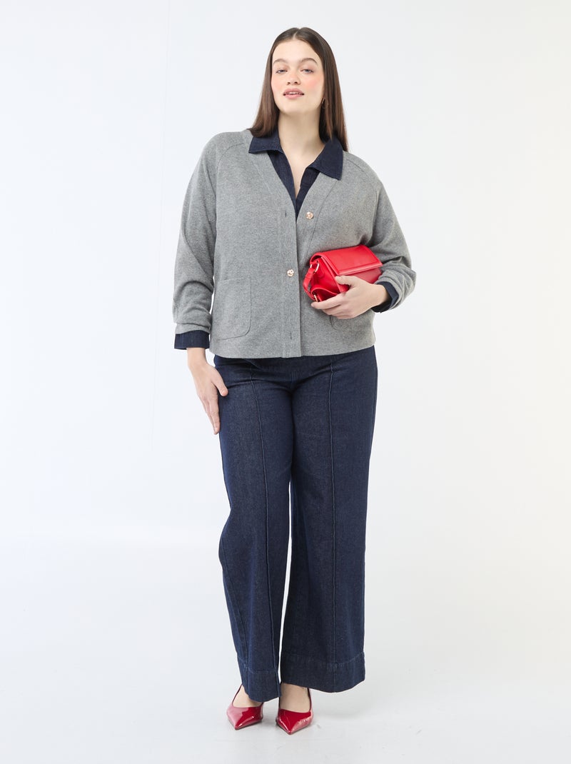 Kuschelige Strickjacke Grau - Kiabi