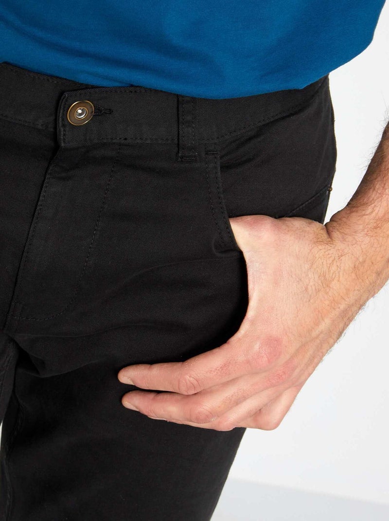 L36 Slim Fit Trousers for 1m90+ black - Kiabi