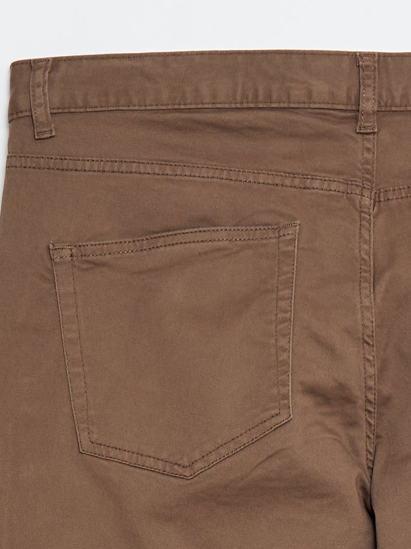 L36 Slim Fit Trousers for 1m90+ Brown - Kiabi