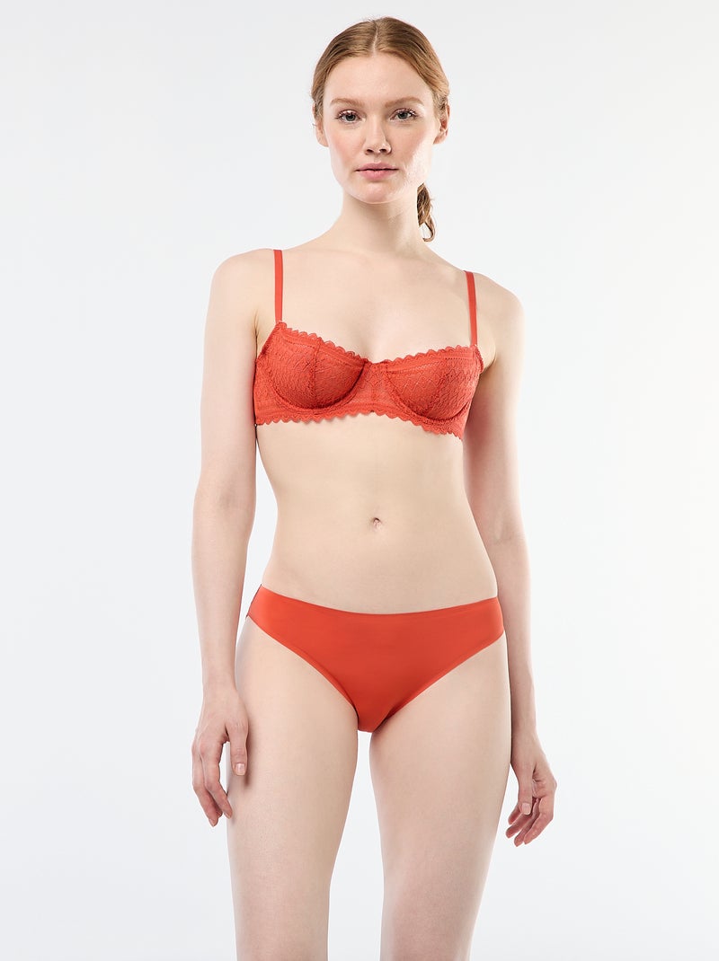 Lace Balconette Bra Orange - Kiabi