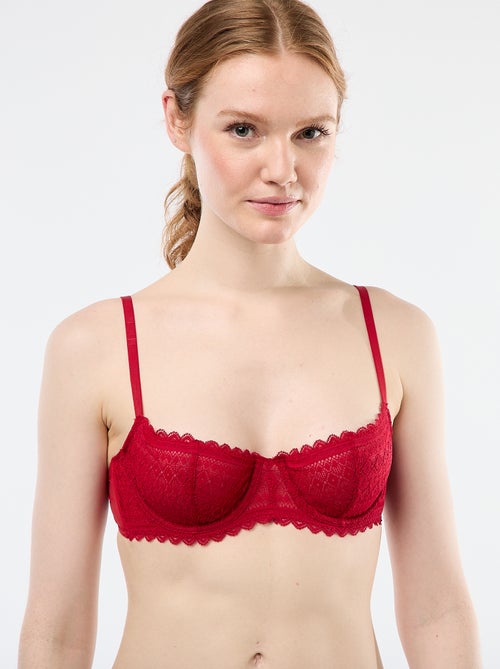 Lace Balconette Bra - Kiabi Lace Balconette Bra - Kiabi