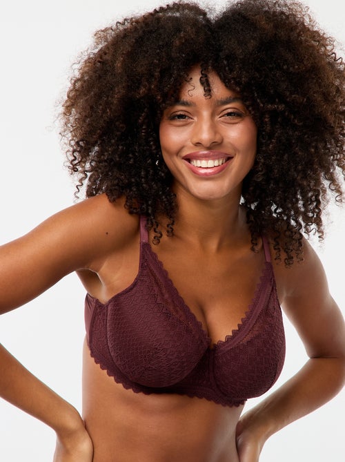 Lace full-cup balconette bra - Kiabi