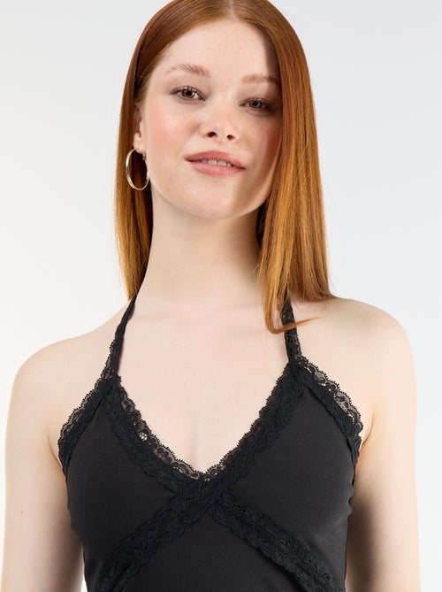 Lace Halter Neck Top - Kiabi