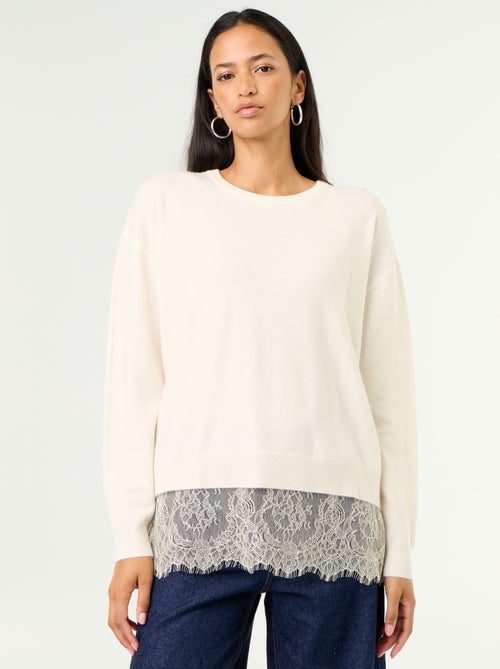 Lace-Inset Sweater - Kiabi