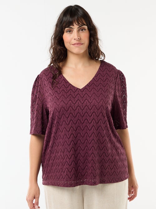 Lace Knit T-Shirt - Kiabi