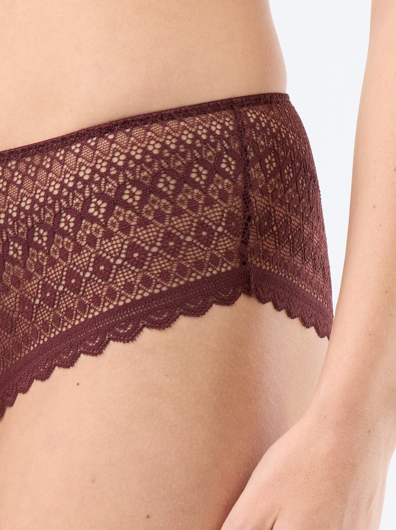 Lace shorty Brown - Kiabi