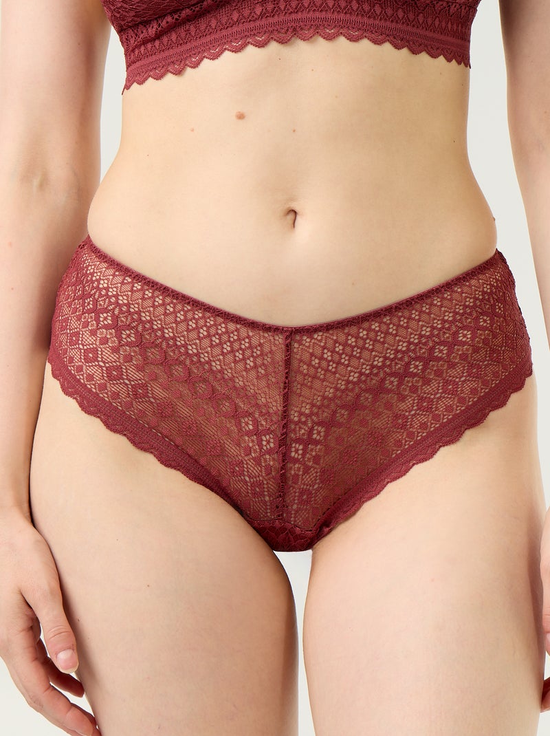 Lace shorty Burgundy - Kiabi