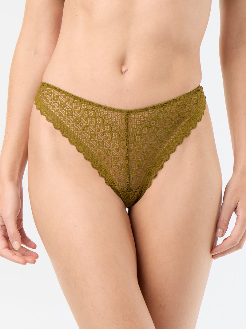 Lace Thong Green - Kiabi