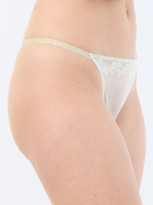 Lace thong with sparkling details - Kiabi Lace thong with sparkling details - Kiabi
