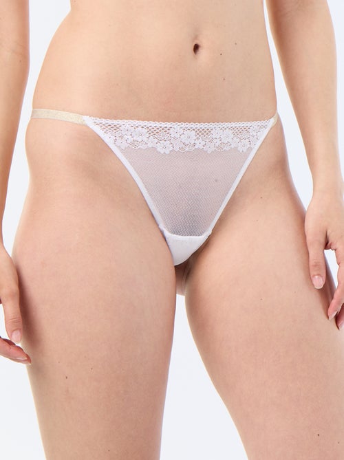Lace thong with sparkling details - Kiabi Lace thong with sparkling details - Kiabi