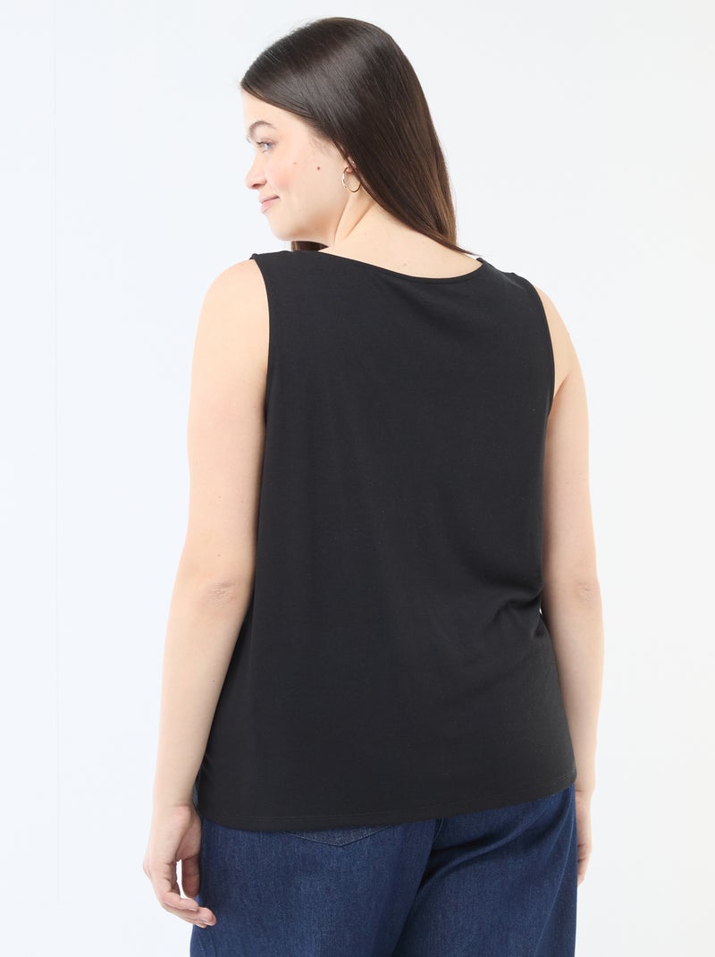 Lace-trim V-neck Camisole Black - Kiabi
